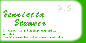 henrietta stummer business card